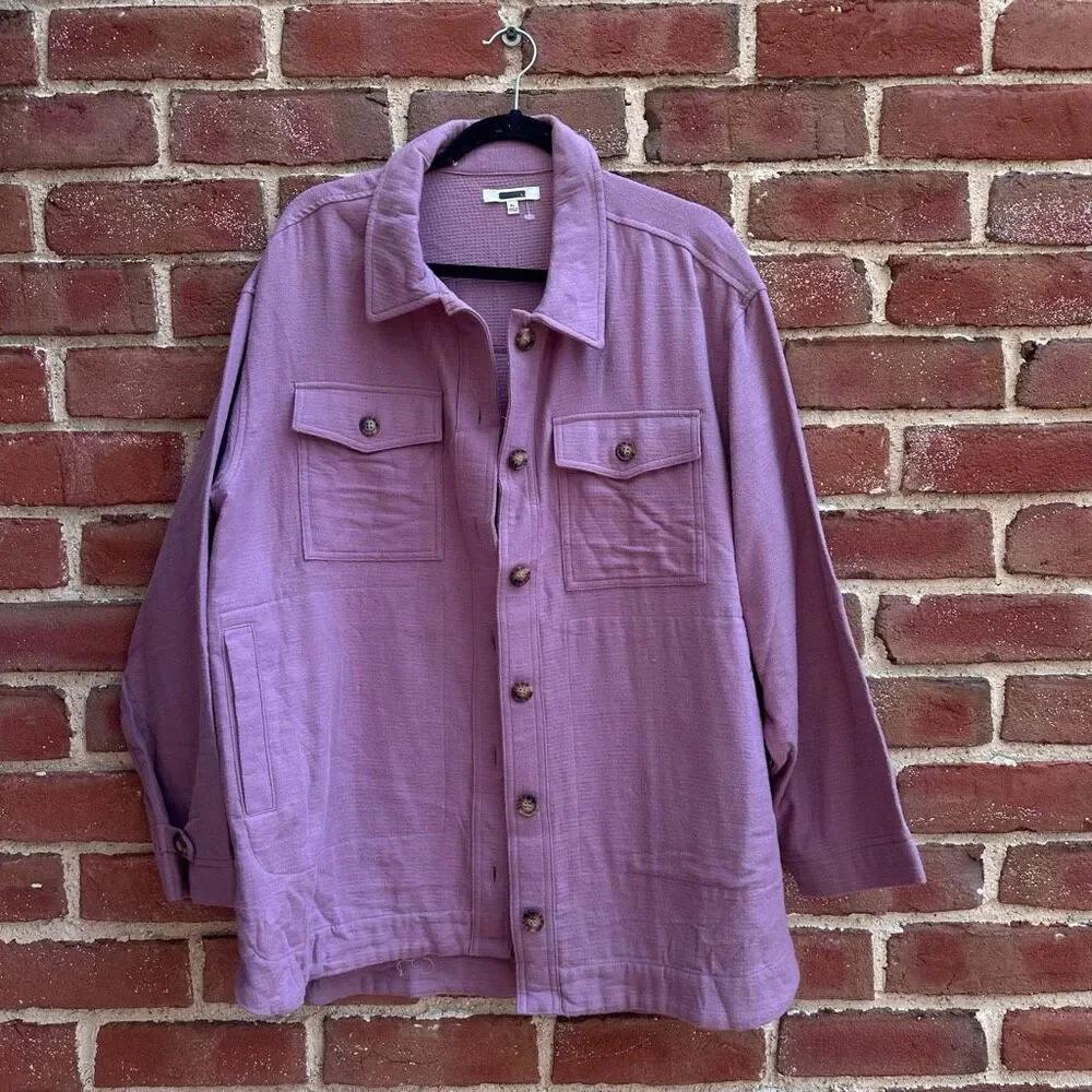 Madewell Branner Waffleback Shirt Jacket XL Faded Fig $88 • New - Picture 7 of 10